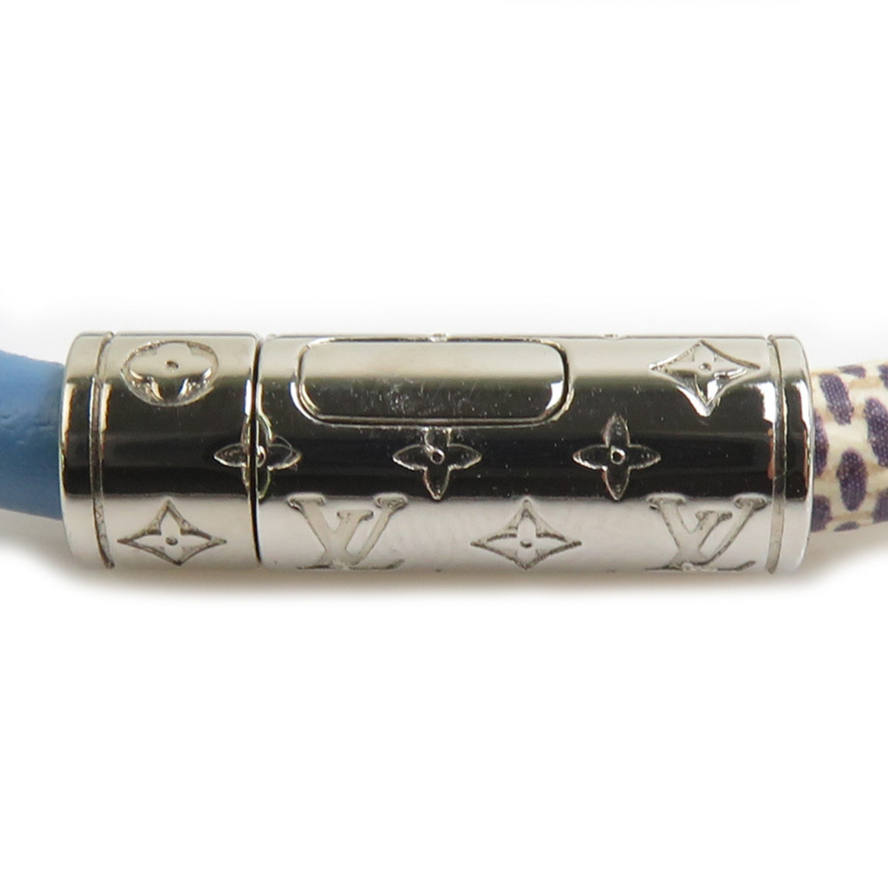 LOUIS VUITTON Blue Damier Leather Charm Bracelet - Picture 6 of 8